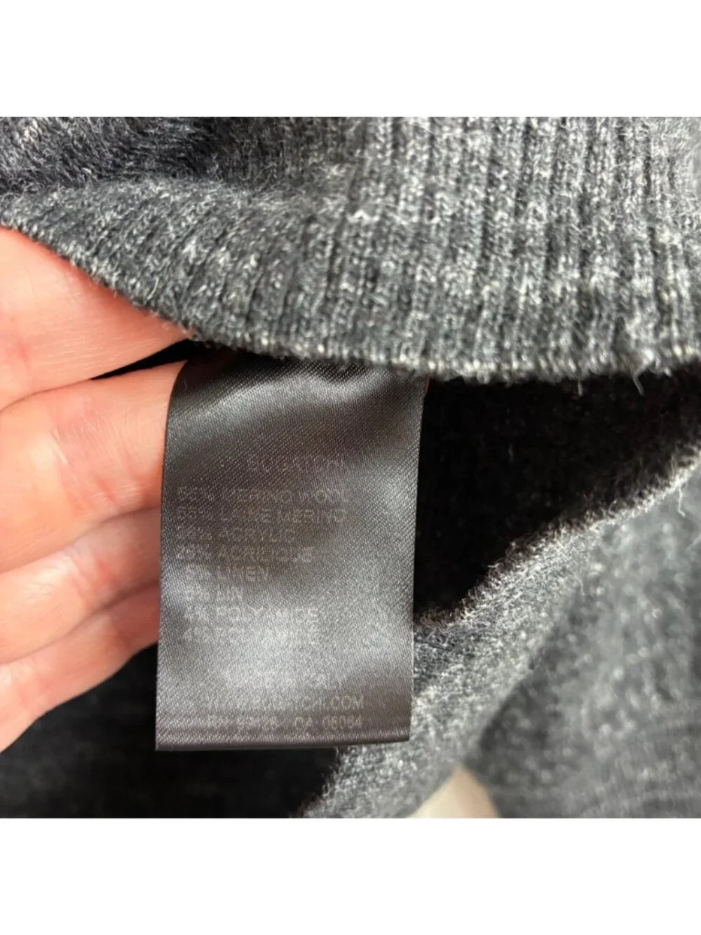 BUGATCHI Mens Made in Italy Grey Ombre Merino Wool Linen Blend Sweater XL